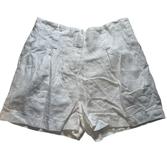 L'Agence Hilary Paperbag Shorts Women's Size 25 in White New Without Tags! - Picture 2 of 6